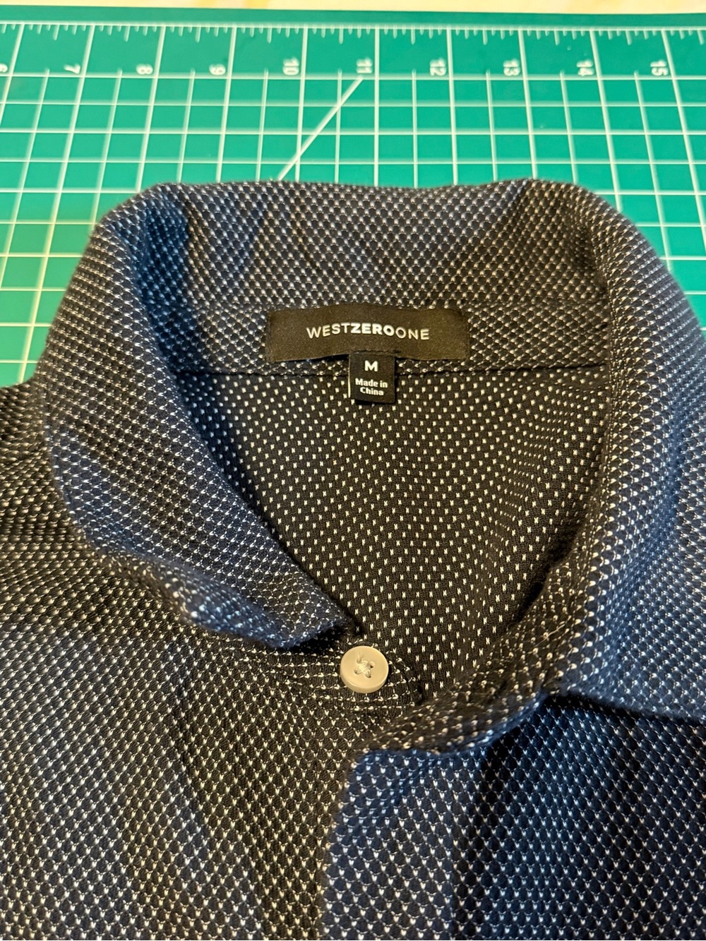 Westzeroone Men’s Black Patterned Polo Shirt - M